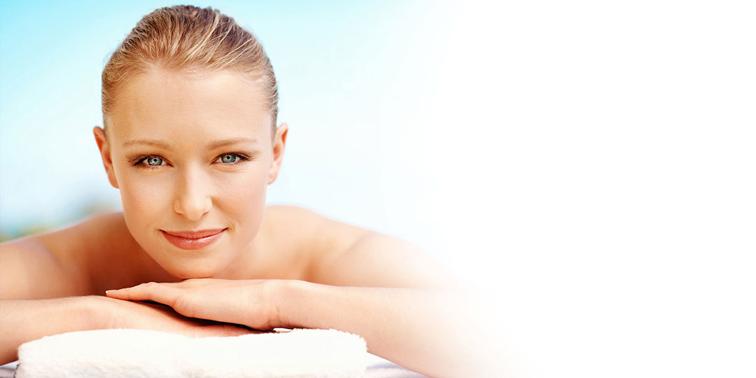 woman in spa facing you