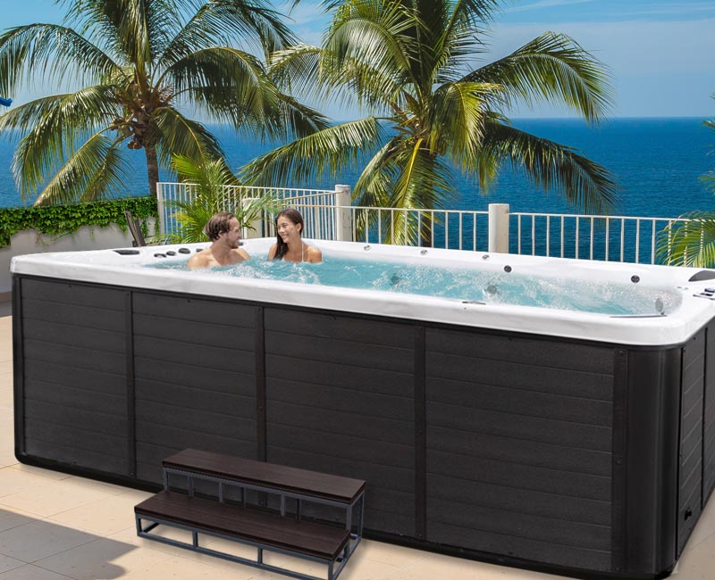 Calspas hot tub being used in a family setting